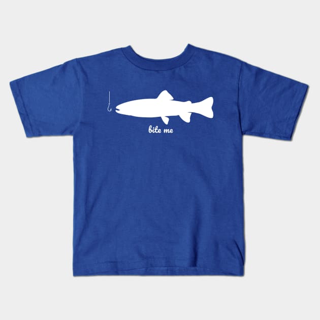 Bite me - Fishing Kids T-Shirt by Clouds